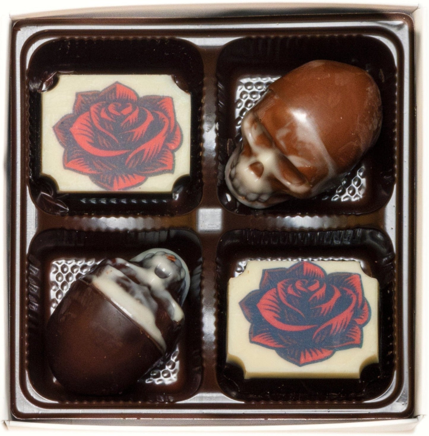 4-Piece Roses & Skulls
